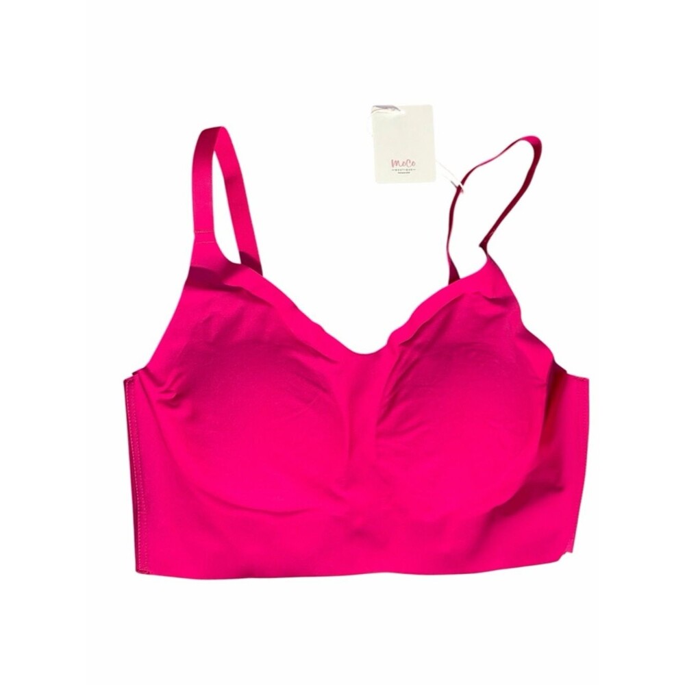 Seamless Bright Pink Wireless Bralette Size L NWT Moco Boutique